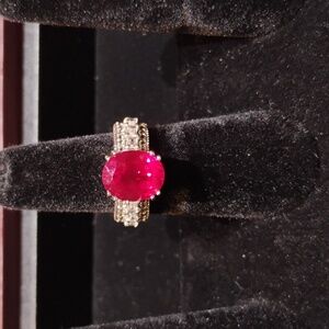 Samuel Benham Sterling silver ruby aquamarine ring NWT